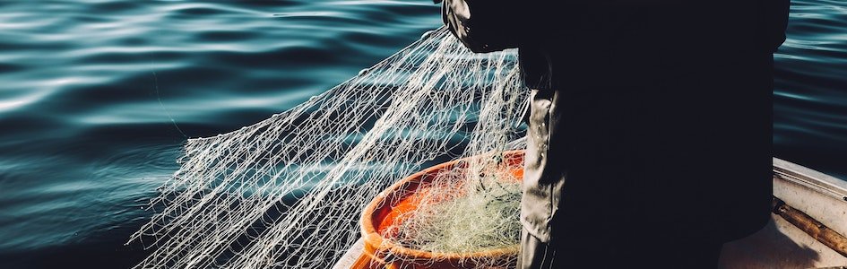 Man holding a fishing net