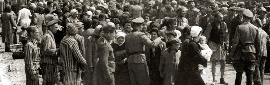 Selection of Hungarian Jews on the ramp at Auschwitz