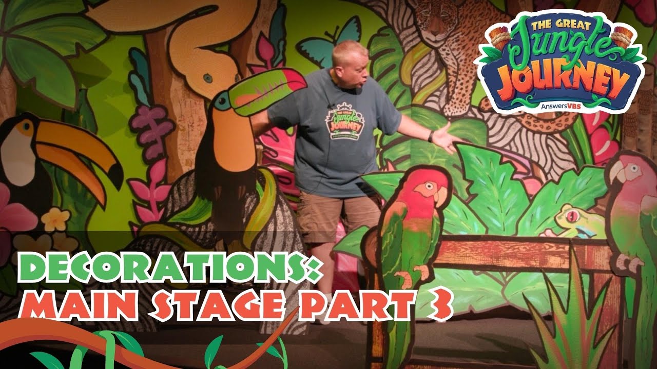 Final Touches on the Main VBS Stage | The Great Jungle Journey VBS: Decorations