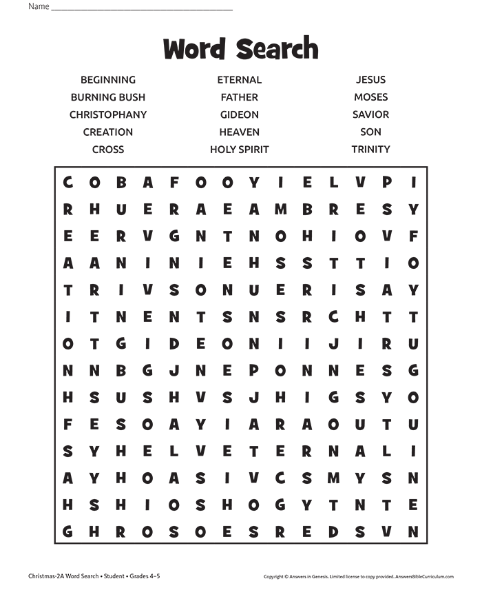 Jesus in the Bible Word Search