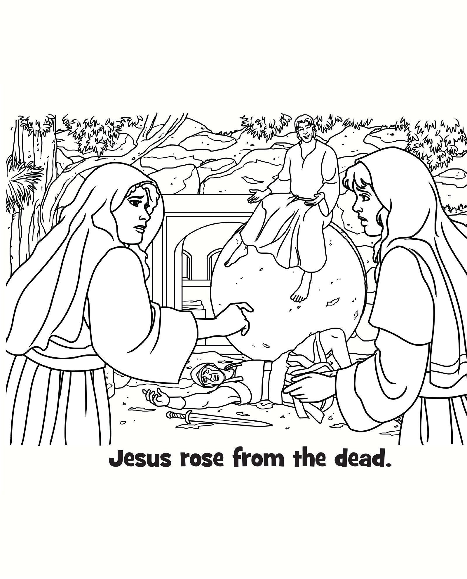 Jesus Rose from the Dead Coloring