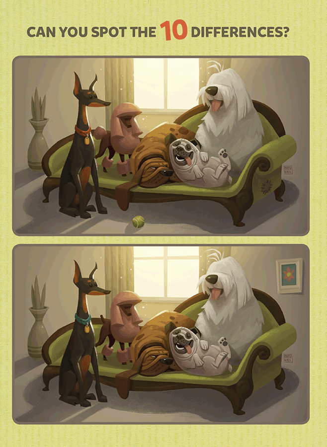 Dogs: Can You Spot the Ten Differences?