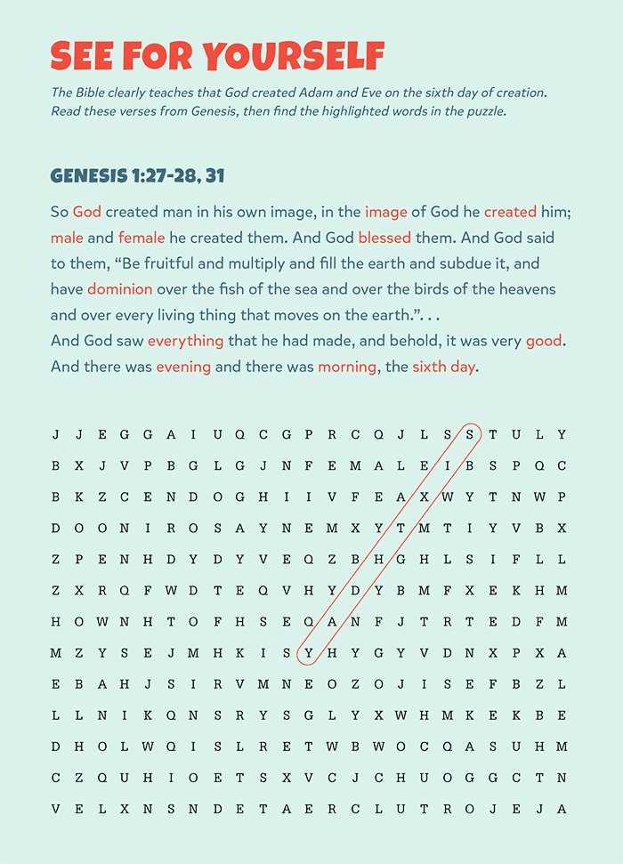 See For Yourself Word Search