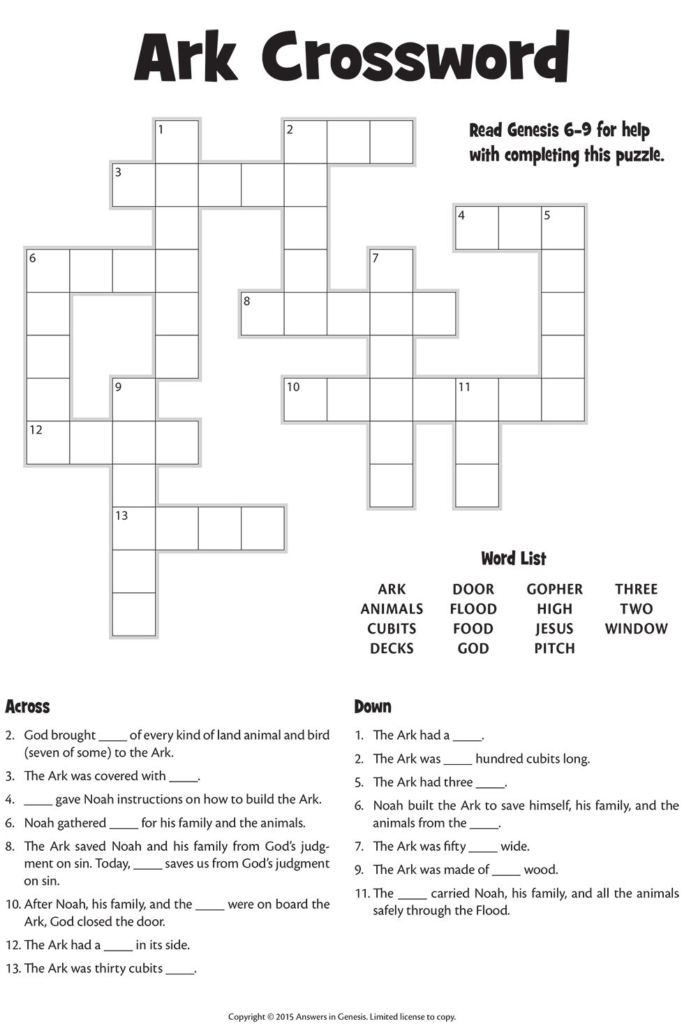 Ark Crossword