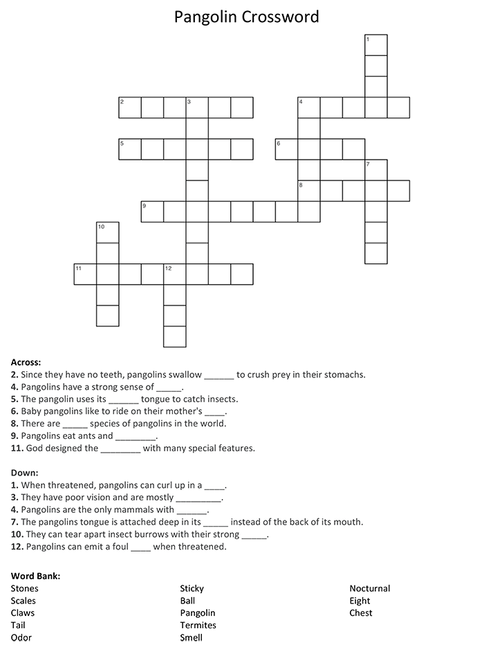 Pangolin Crossword