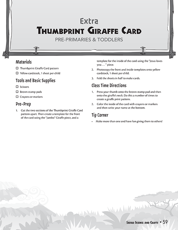 Thumbprint Giraffe Card