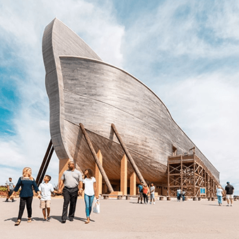 Family in front of Ark Encounter