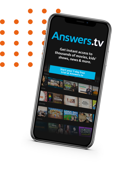 Mobile phone showing the Answers.tv app