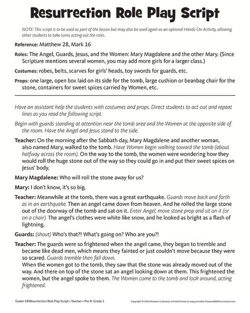 Resurrection Role Play Script