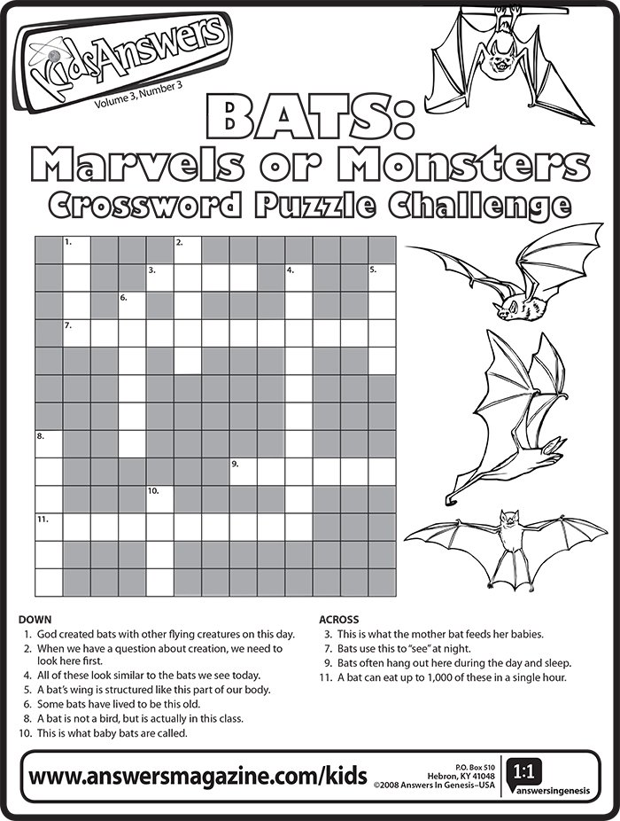 Bats About Bats Crossword Puzzle Word Find Bat Crossword Puzzle My
