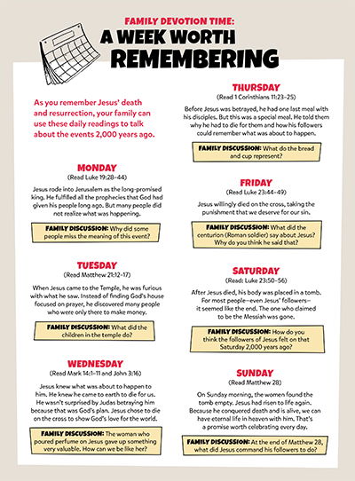 Family Devotion Time: A Week Worth Remembering