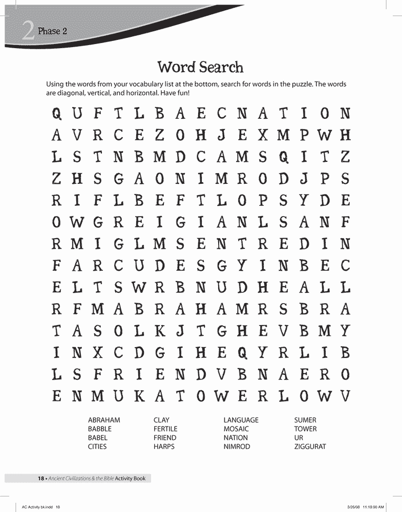 Abraham Word Search