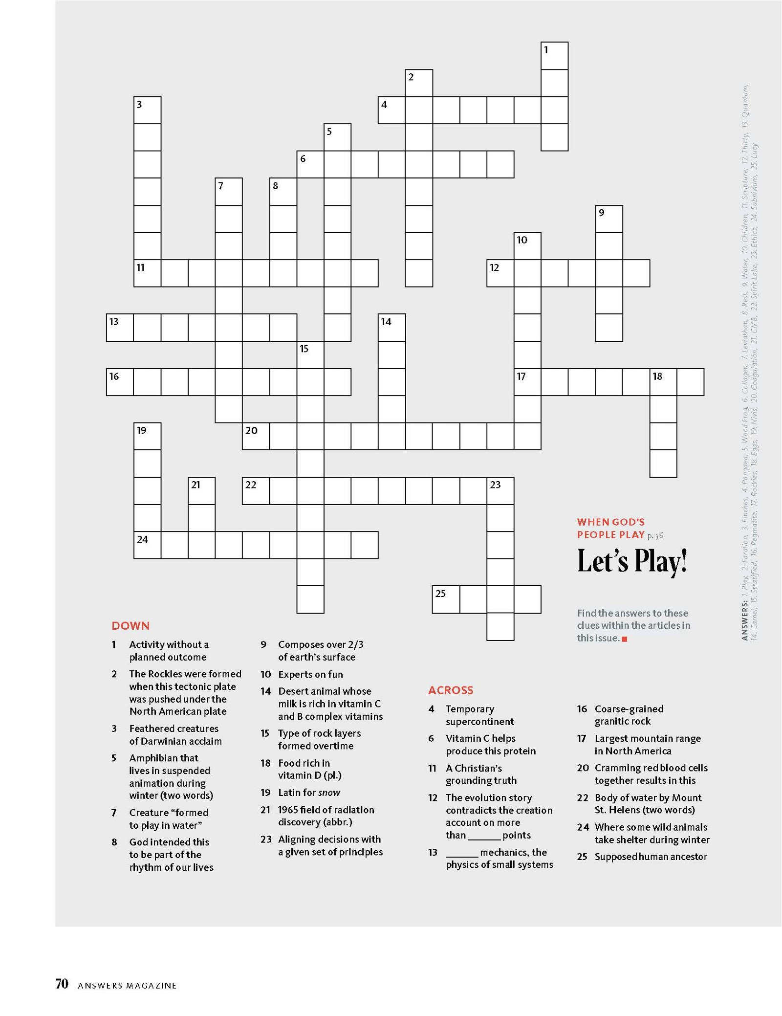 When God’s People Play Crossword Puzzle
