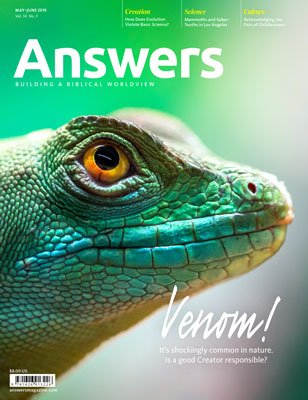 Answers Magazine Cover Image with Lizard