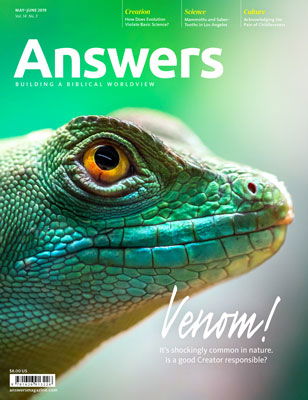 Answers Magazine Cover Image with Lizard