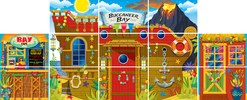 Mystery Island VBS: Main Set Drama Scene Setter (Poster) | Answers in