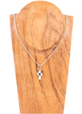 Small Silver Cross Necklace: With Chain