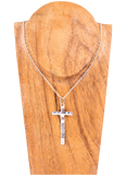 Large Silver Cross Necklace: With Chain