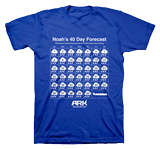 40 Day Forecast T-shirt: Blue Small