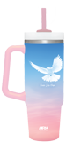 Faith Like Noah Tumbler: 30 oz Dove Blue & Pink