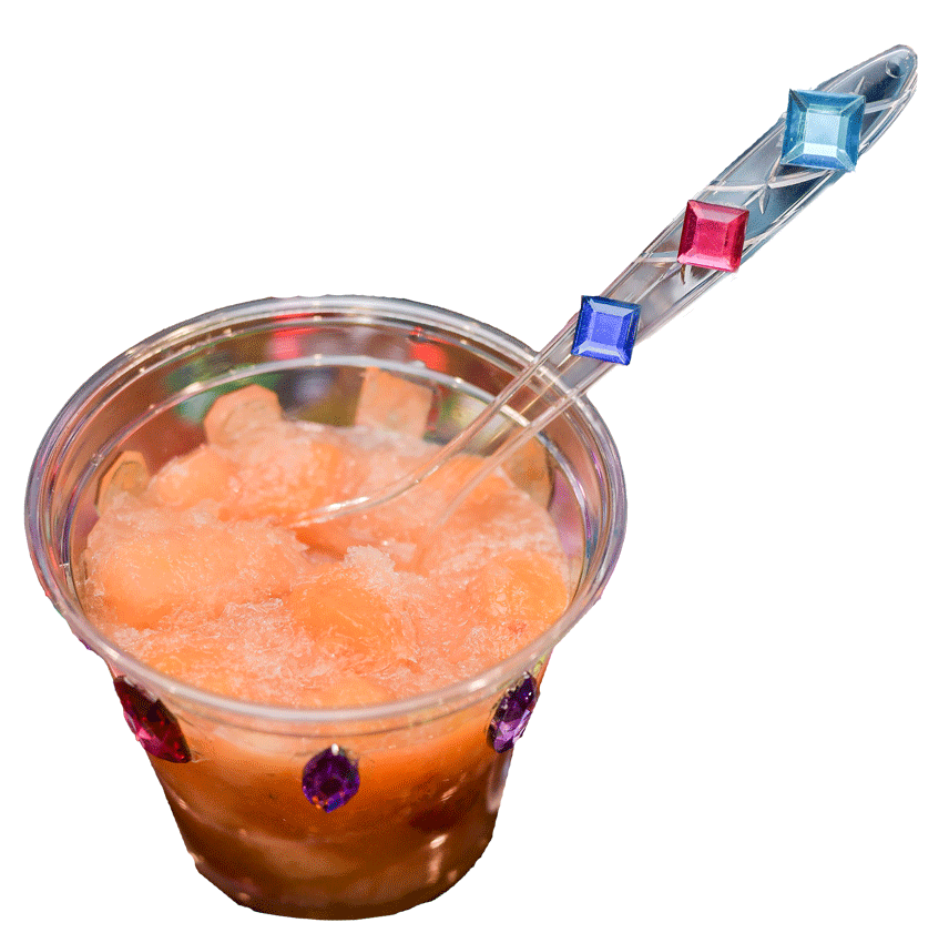 orange drink with gems