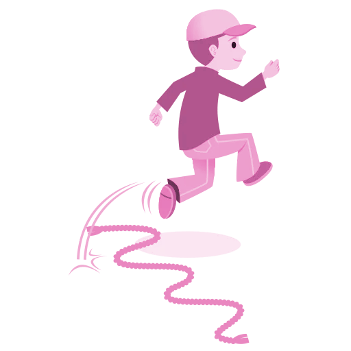 boy running toward bucket with rope