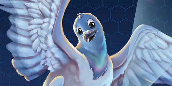 Flying catoon Homing Pigeon
