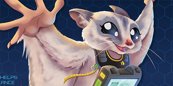 cartoon glider with technology vest