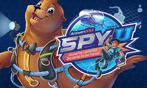 Seal with Spy Gear next to Spy U logo